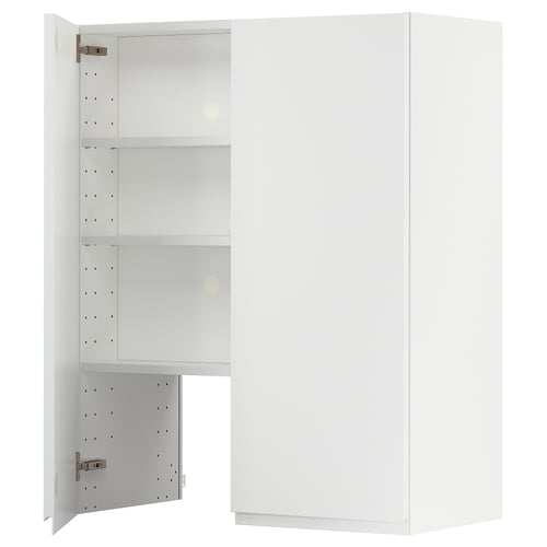 White METOD kitchen cabinet with adjustable shelves, modern minimalist design.