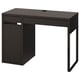 Option: MICKE Desk, black-brown, 105x50 cm