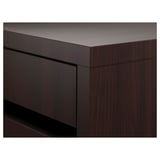 MICKE Drawer unit with drop-file storage, black-brown, 35x75 cm