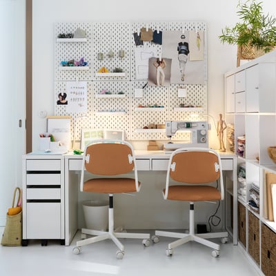 MICKE Drawer unit with drop-file storage, white, 35x75 cm