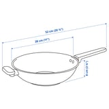 MIDDAGSMAT Wok, non-stick coating/stainless steel, 28 cm