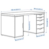 MITTCIRKEL / ALEX Desk, lively pine effect/white, 140x60 cm