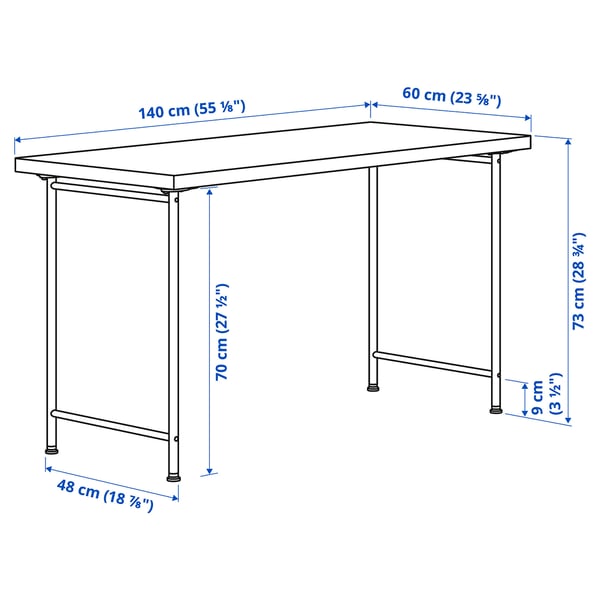 MITTCIRKEL / SPÄND Desk, lively pine effect/white, 140x60 cm