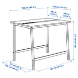 MITTZON Conference table, birch veneer/white, 120x108x105 cm