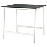 MITTZON Conference table, black stained ash veneer/black white, 120x108x105 cm