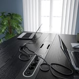 MITTZON Conference table, black stained ash veneer/black white, 120x108x105 cm
