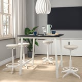 MITTZON Conference table, black stained ash veneer/black white, 120x108x105 cm