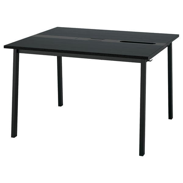 MITTZON Conference table, black stained ash veneer/black, 120x108x75 cm