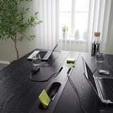 MITTZON Conference table, black stained ash veneer/black, 120x108x75 cm