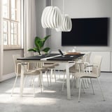 MITTZON Conference table, black stained ash veneer/white, 120x108x75 cm