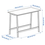 MITTZON Conference table, black stained ash veneer/white, 120x68x105 cm
