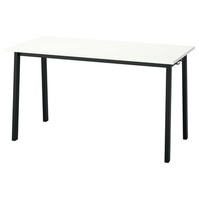MITTZON Conference table, white/black, 140x68x75 cm