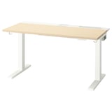 MITTZON Desk sit/stand, electric birch veneer/white, 120x60 cm