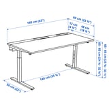 MITTZON Desk, walnut veneer/white, 160x60 cm