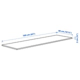 MITTZON Table top, white, 160x48 cm