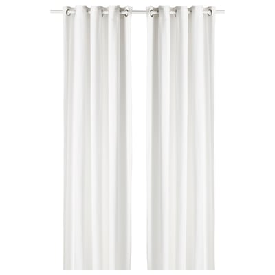 MOALINA Curtains, 1 pair, white, 145x300 cm