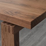 MÖRBYLÅNGA / LUSTEBO Table and 4 chairs, oak veneer brown stained/Viarp beige/brown, 140 cm