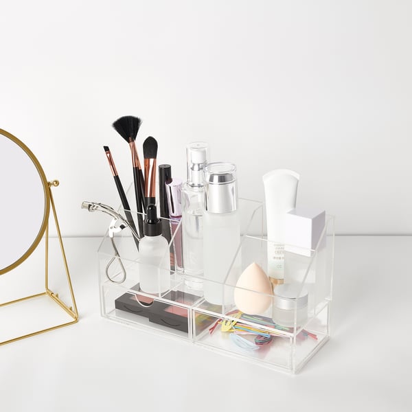 MOJAN Make-up storage w comp/2 drawers, 25x9 cm