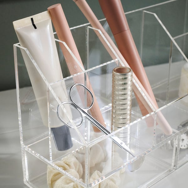 MOJAN Make-up storage w comp/2 drawers, 25x9 cm