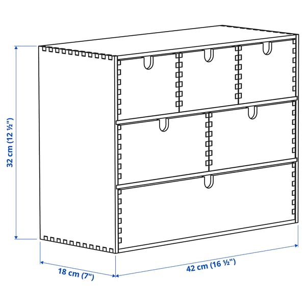 Illustration with measurements for the product: MOPPE.