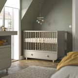 MYLLRA Cot with drawer, beige, 60x120 cm