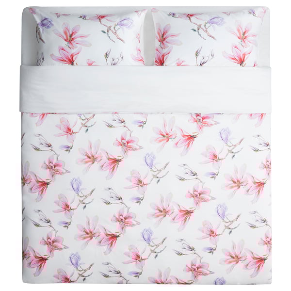 MYRNÄVA Quilt cover and 2 pillowcases floral patterned IKEA