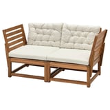 NÄMMARÖ Backrest for modular sofa, outdoor, light brown stained, 60x56 cm