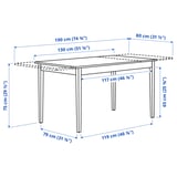 NÄSINGE / BERGMUND Table and 4 chairs, dark brown stained beech veener/Gunnared medium grey black, 130/190x80 cm