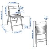 NÄSINGE / FRÖSVI Table and 2 chairs, gateleg table white/folding white, 48/104/159x85 cm