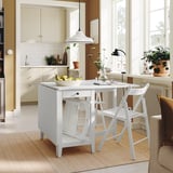 NÄSINGE / FRÖSVI Table and 2 chairs, gateleg table white/folding white, 48/104/159x85 cm