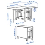 NÄSINGE / FRÖSVI Table and 2 chairs, gateleg table white/folding white, 48/104/159x85 cm