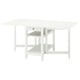 NÄSINGE Gateleg table with storage, white, 48/104/159x85 cm