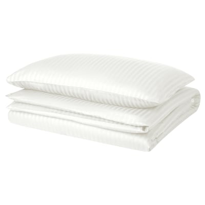 NATTJASMIN Duvet cover and pillowcase, white, 150x200/50x80 cm