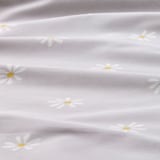 NATTSLÄNDA Duvet cover and pillowcase, floral pattern grey/white, 150x200/50x80 cm