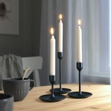 NEJLIKSYREN Unscented chandelier candle, natural, 19 cm