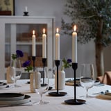 NEJLIKSYREN Unscented chandelier candle, natural, 19 cm