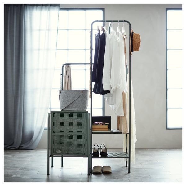 Nikkeby Chest Of 2 Drawers Grey Green Ikea