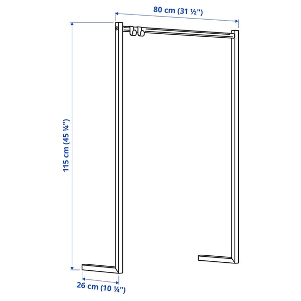 NORDLI Add-on clothes rail, white, 80x115 cm