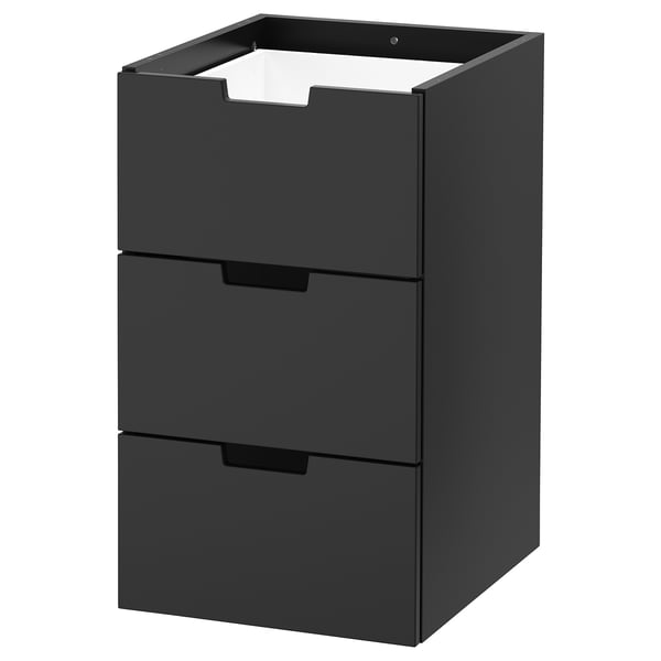 Nordli خزانة متعددة الإستخدام 3 أدراج فحمي Ikea