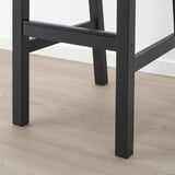 NORDVIKEN Bar stool with backrest, black, 75 cm