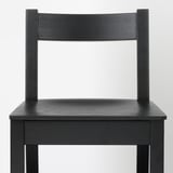 NORDVIKEN Bar stool with backrest, black, 75 cm