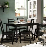NORDVIKEN / NORDVIKEN Table and 4 chairs, black/black, 152/223x95 cm