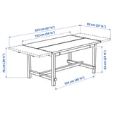 NORDVIKEN / NORDVIKEN Table and 4 chairs, black/black, 152/223x95 cm
