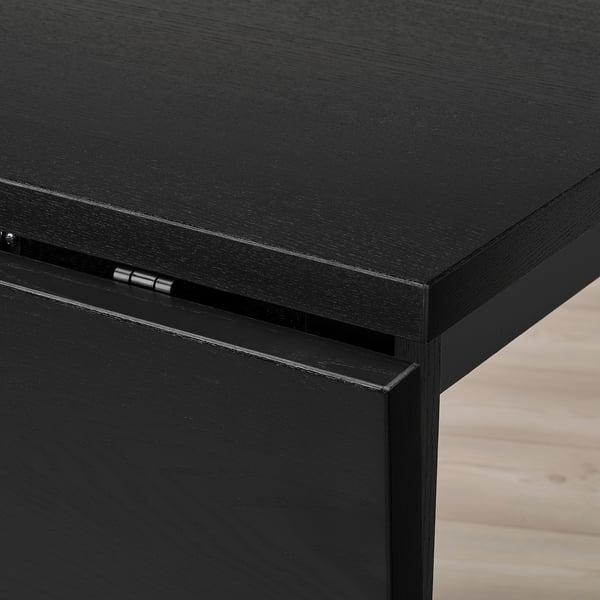 NORDVIKEN / SKOGSBO Table and 2 chairs, black/dark brown, 74/104 cm