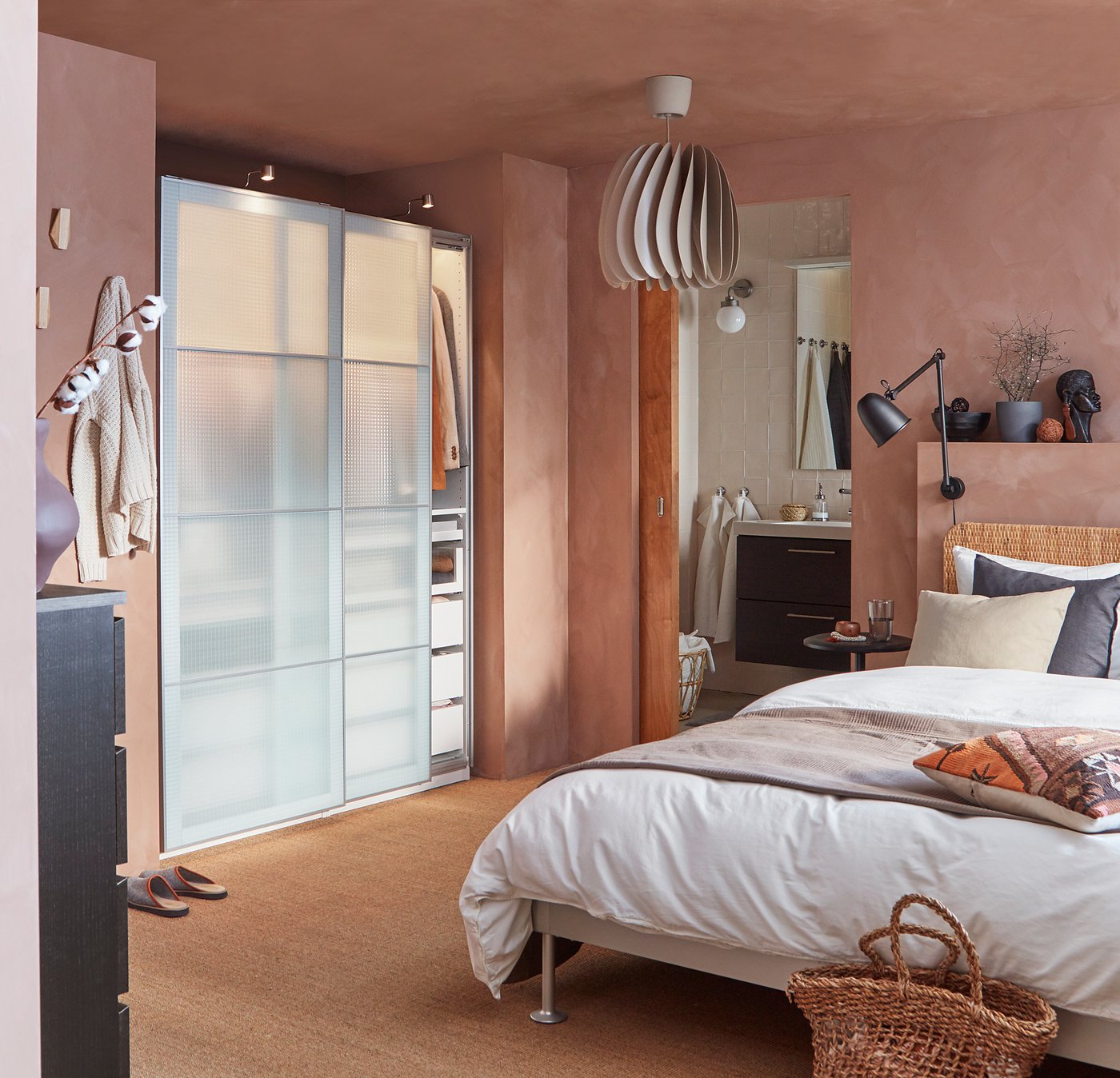 NYKIRKE 4 ألواح لإطار باب انزلاقي زجاج مصنفر، نقوش مربعات ايكيا