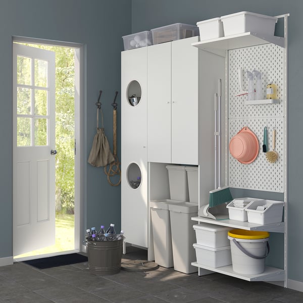 NYSJÖN Cabinet for washing machine, white, 65x190 cm