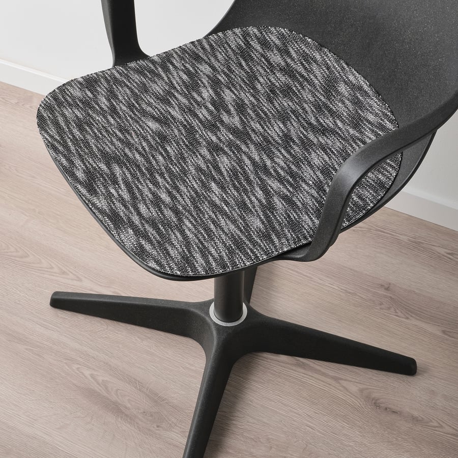 ODGER swivel chair + pad, anthracite IKEA
