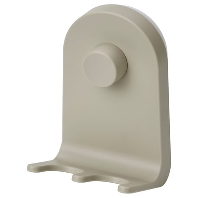 ÖBONÄS Triple hook with suction cup, grey-beige, 7x11 cm