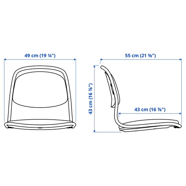 Illustration with measurements for the product: ÖRFJÄLL.