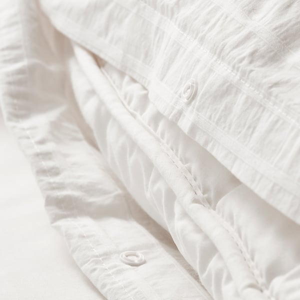 OFELIA VASS Duvet cover and 2 pillowcases, white, 240x220/50x80 cm